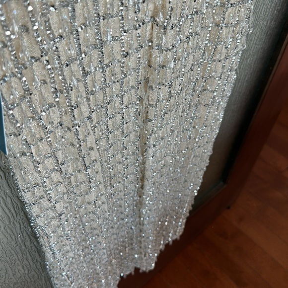 Mac Duggal 5471 Sleeveless High Neck Beaded Midi Sheath Dress NWT Nude - Picture 10 of 11